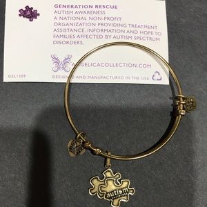 Angelica Autism Awareness Gold color bracelet